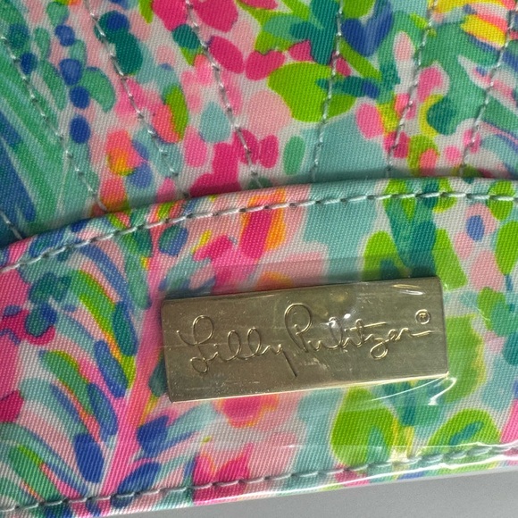 Lilly Pulitzer Pink and Green Tropical Makeup travel pouch - Picture 3 of 6